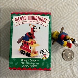 Hallmark Disney Goofey on a Train Vintage Minature Wonderful Like New in Box
